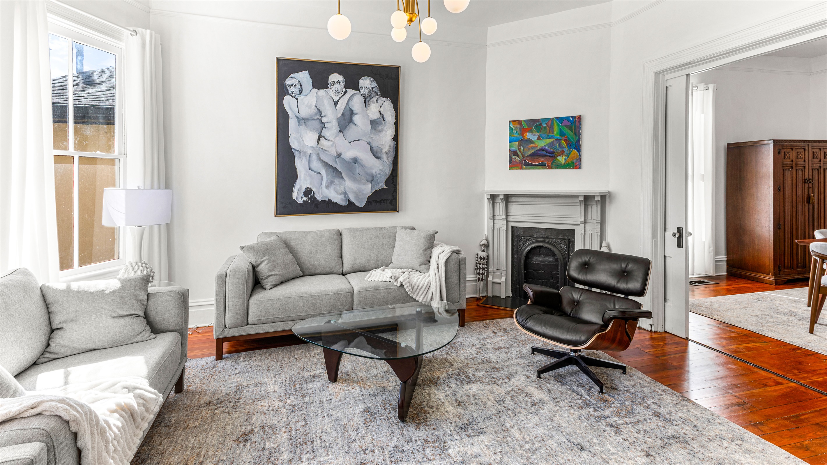 Living Room with Bay Window