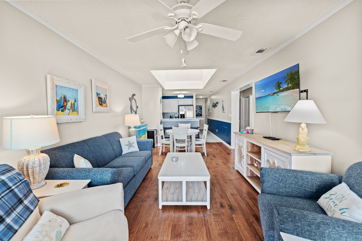 Comfy, updated living room