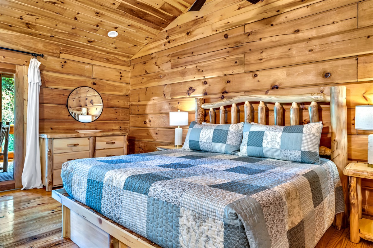 Log furniture throughout