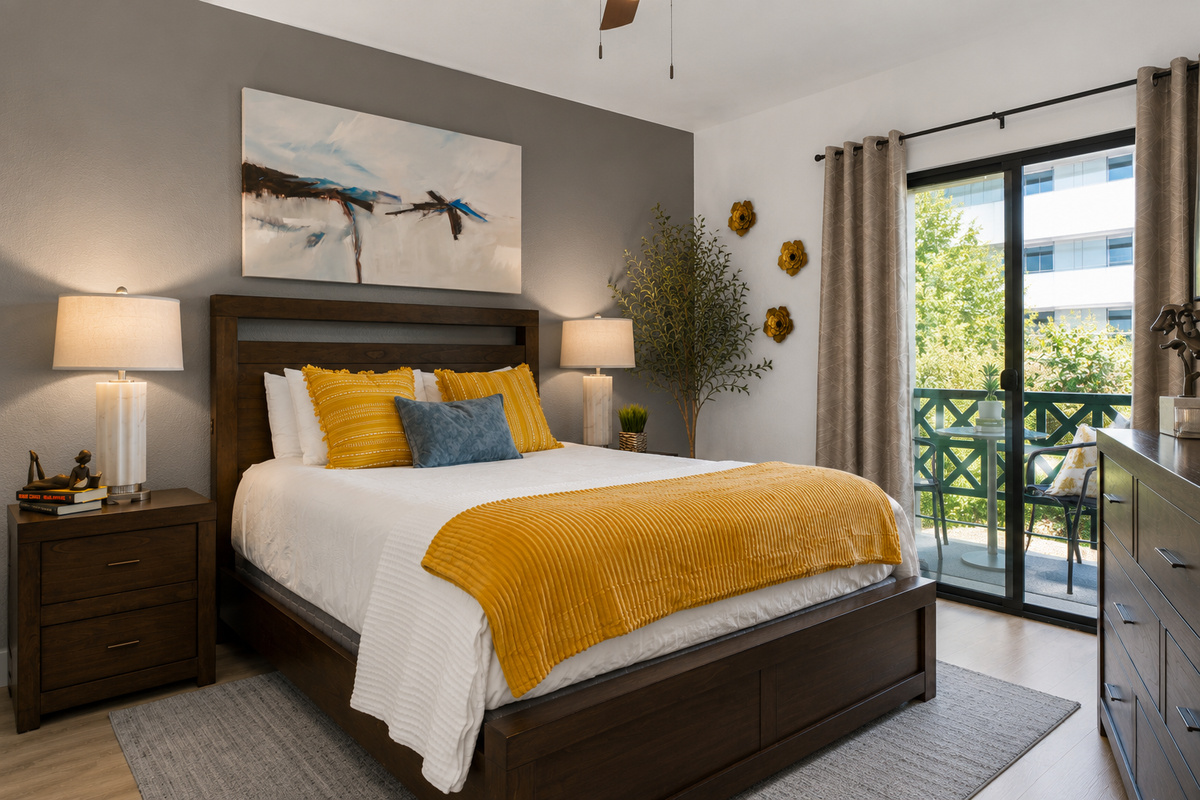 our Nines sanctuary ❄️💫 Relax, recharge, and enjoy peaceful nights in a serene bedroom.”