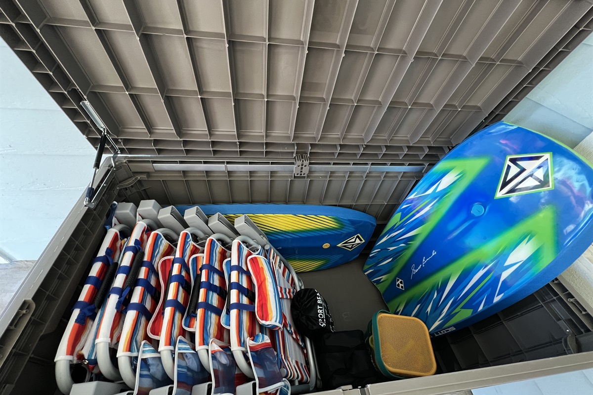 Beach chairs, boogie boards, and sand toys are only a few of the beach essentials provided during your stay