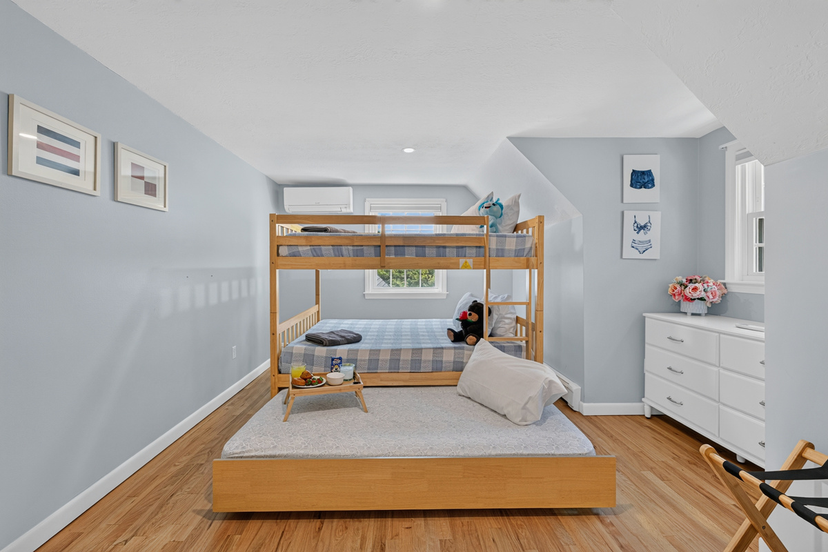 Comfortable bunk beds with room to relax, play, and unwind.