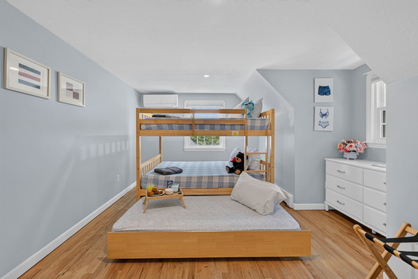 Comfortable bunk beds with room to relax, play, and unwind.