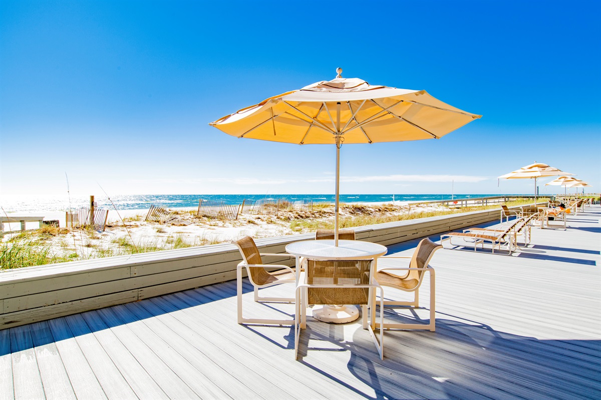 Beachside dining area