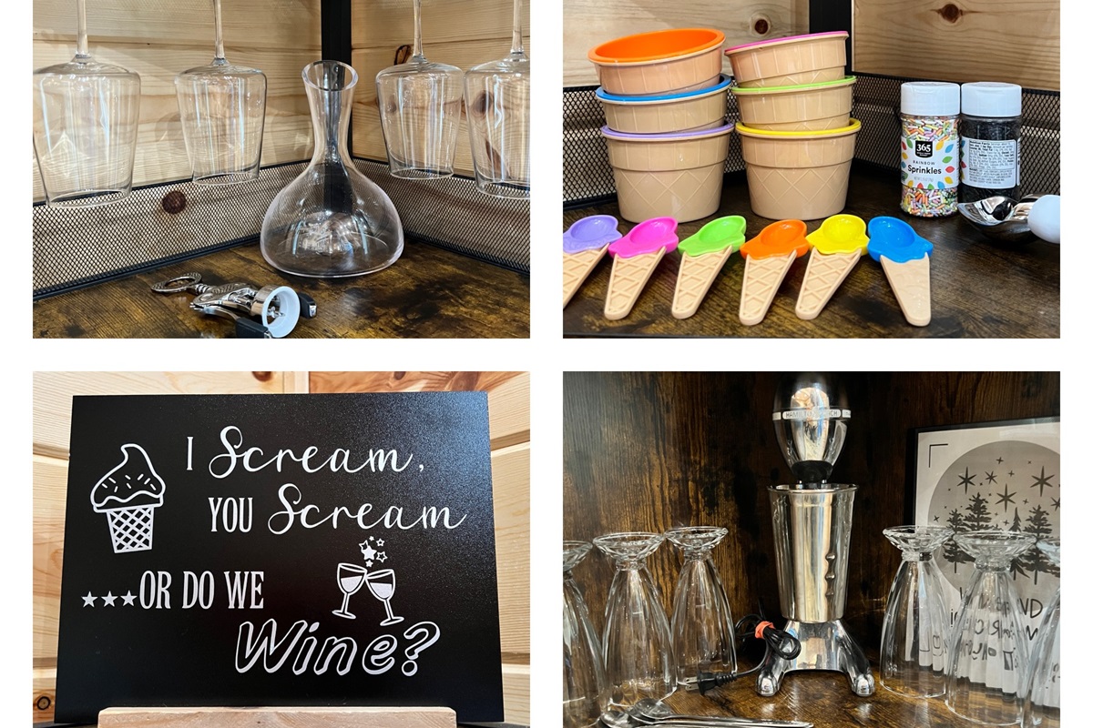 The Ice Cream and Wine bar is fun for adults and kids! It even has a classic malt maker!