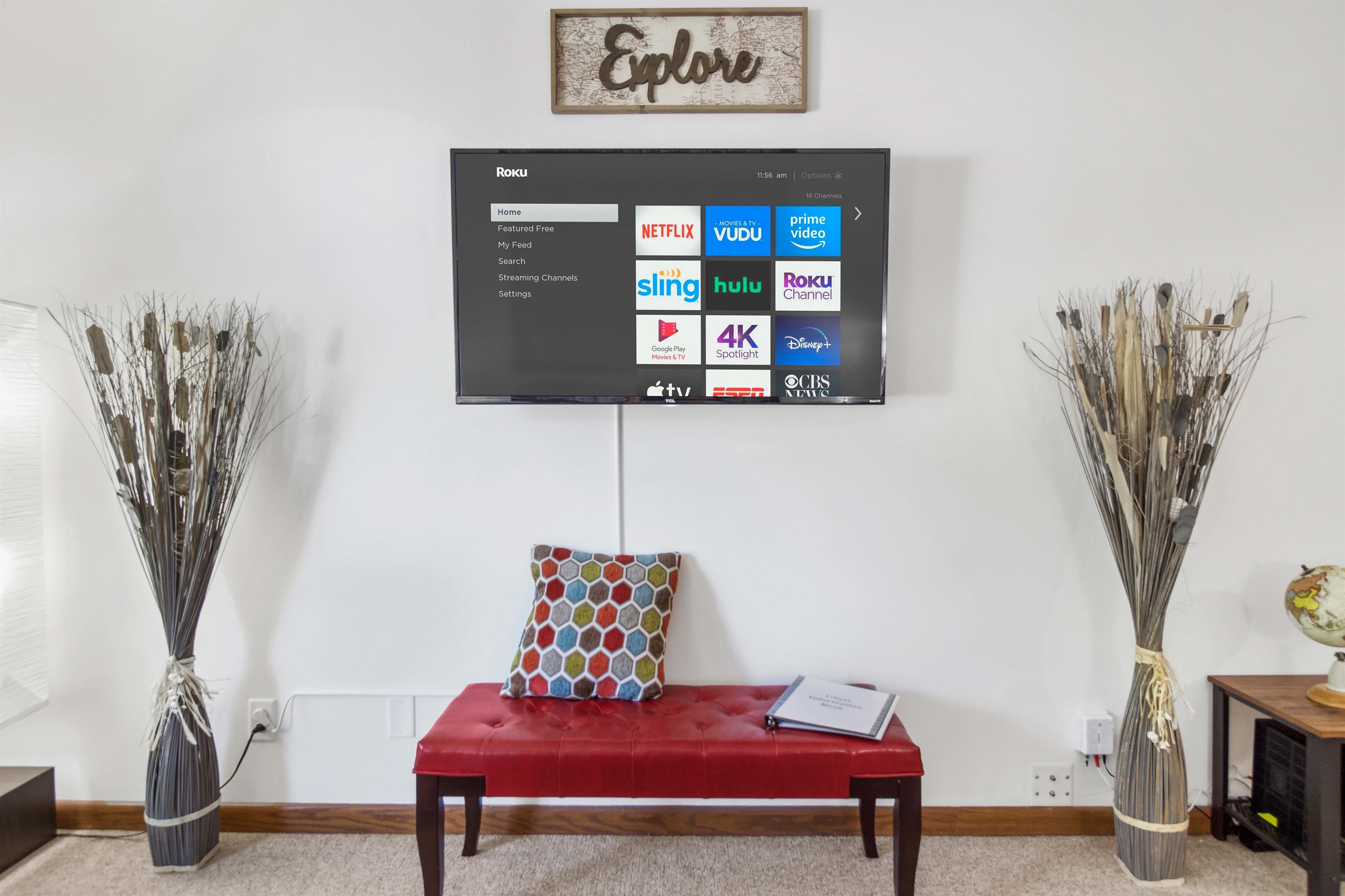 Enjoy watching movies or shows while relaxing at home.