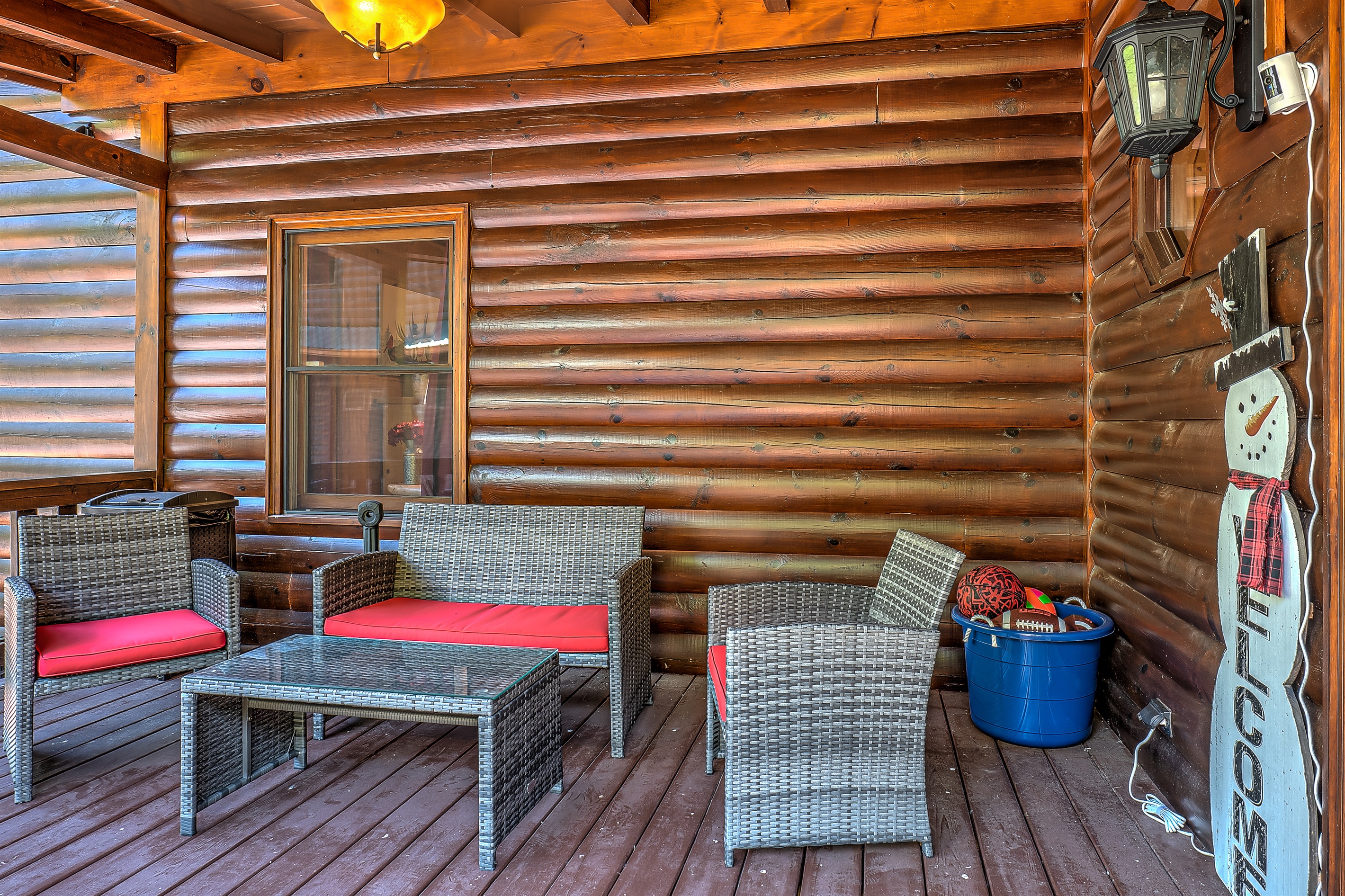 Porch area at entry door.