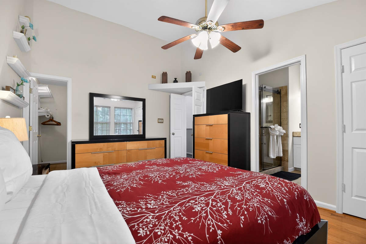 Full Bedroom — Second Floor, Dresser and Closet, Shared Bath, Quiet Layout