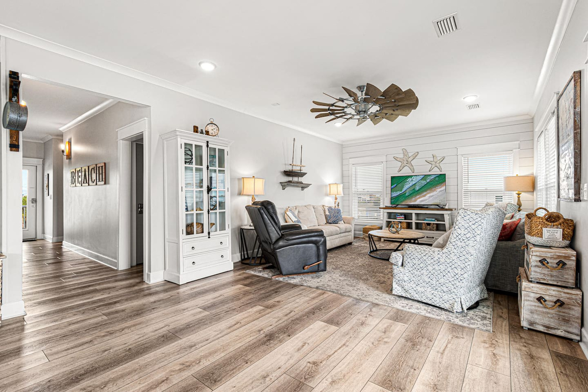 Enjoy the gulf views from the family room, dining room, and kitchen.