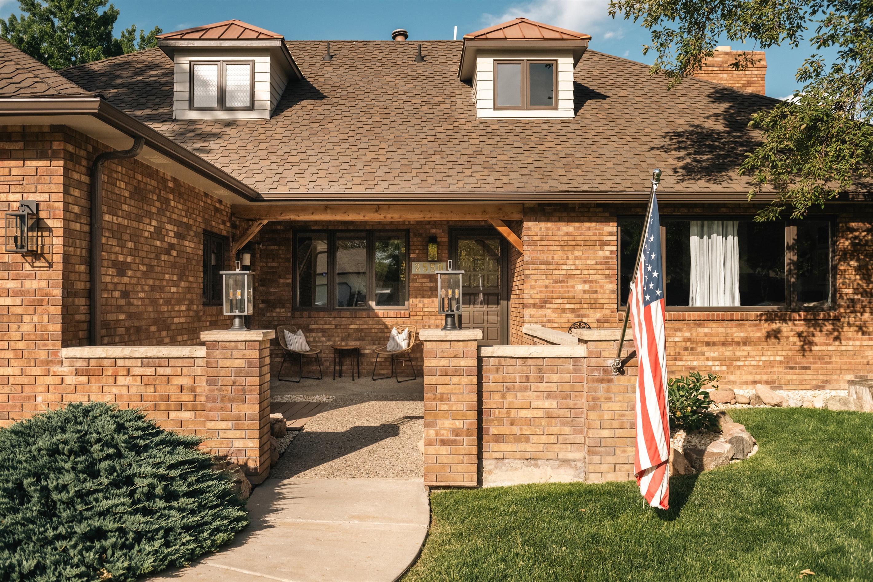 Charming exterior just steps from the water.