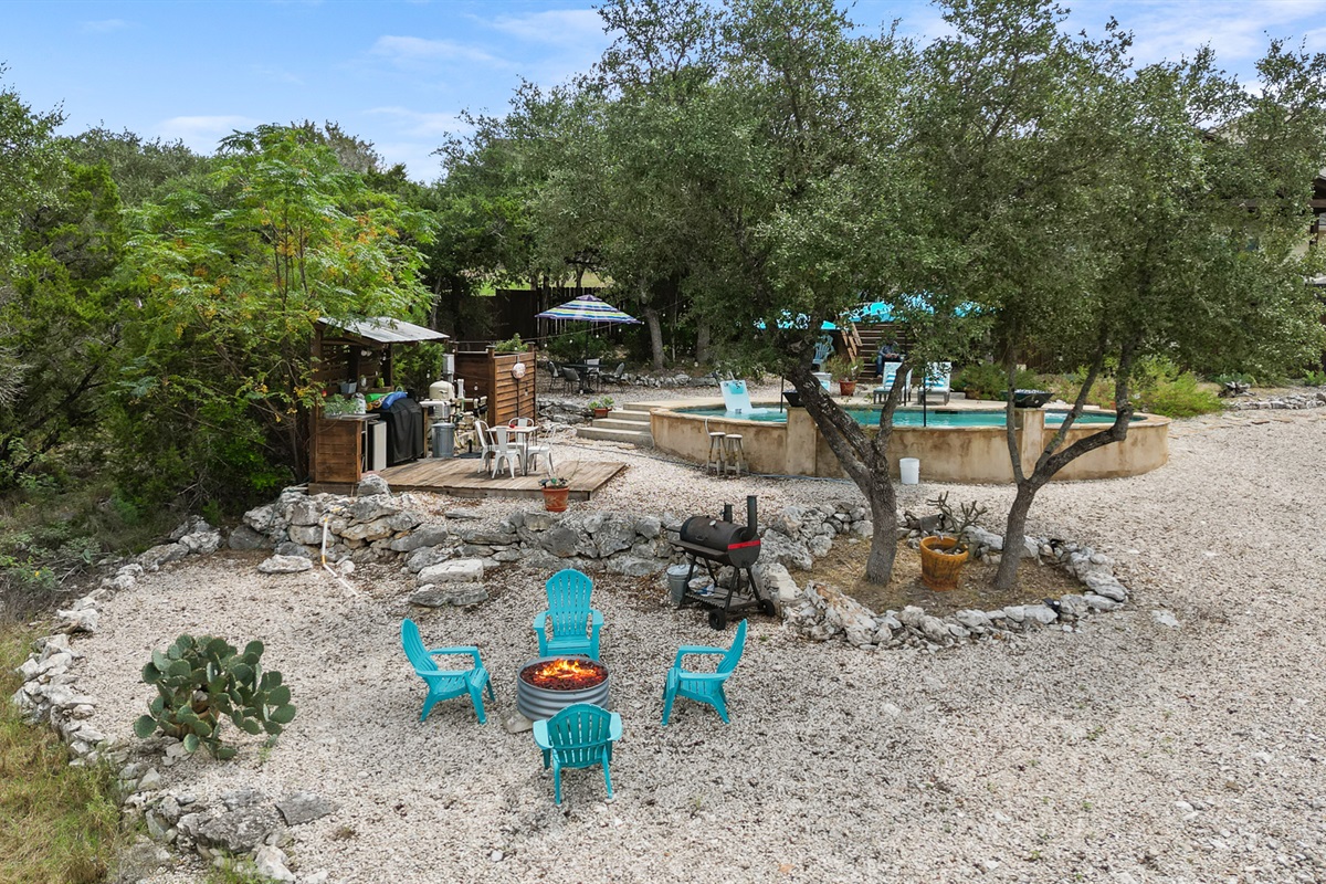 Cozy fire pit for starlit evenings