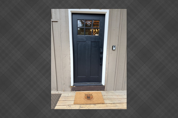 Welcome to The Velvet Moose—guests enjoy convenient self check-in through the private entrance.