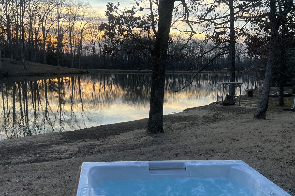 Sunsets from the hot tub that’s open year round!
