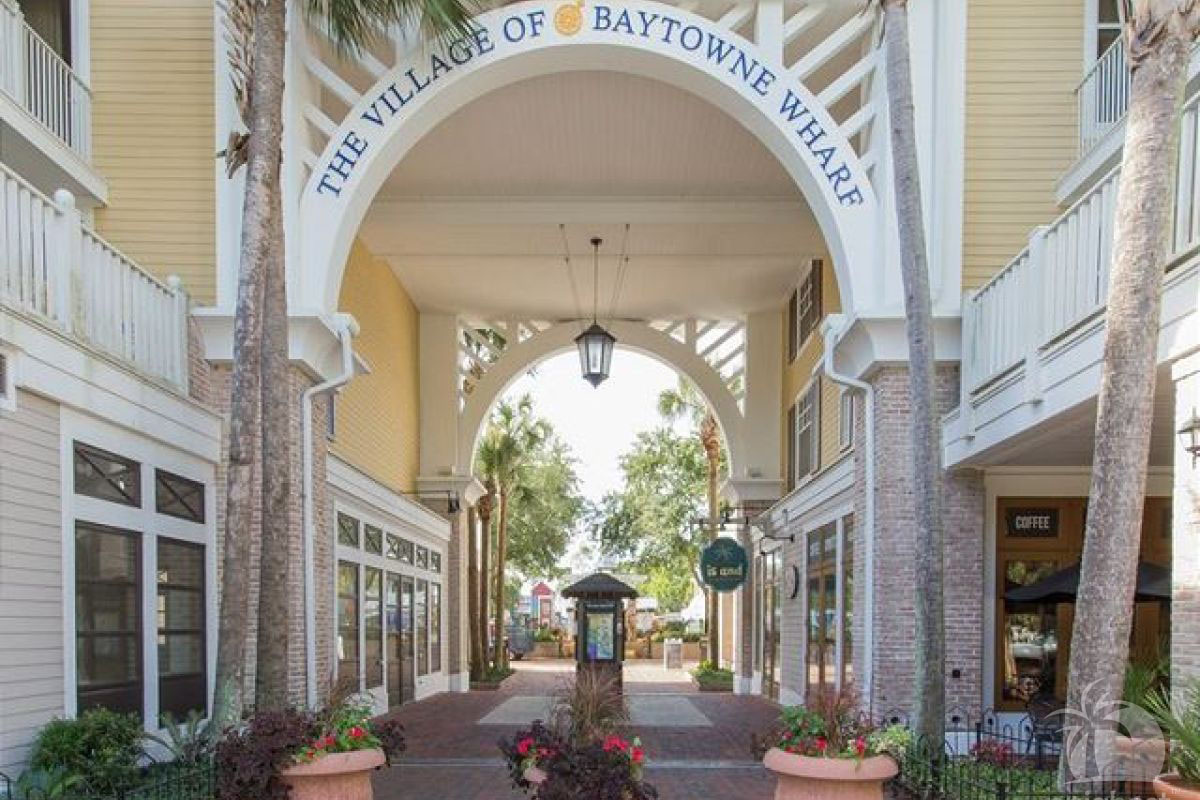 The Village of Baytowne Wharf entrance archway