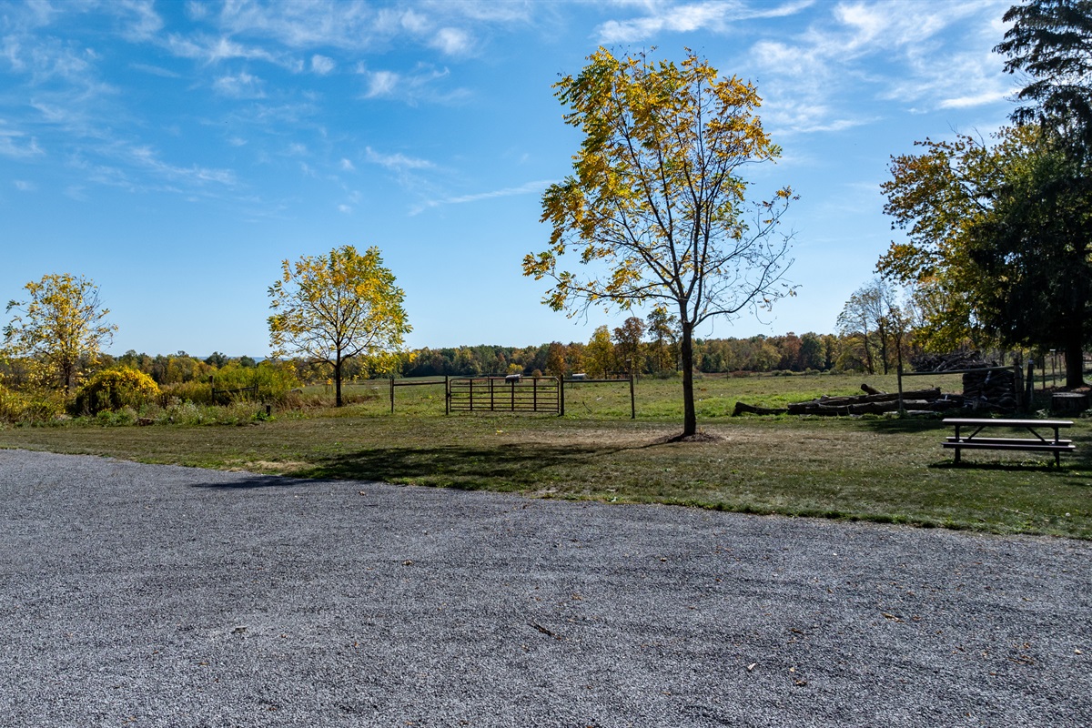 Expansive yard with scenic lake country views — the perfect backdrop for your stay