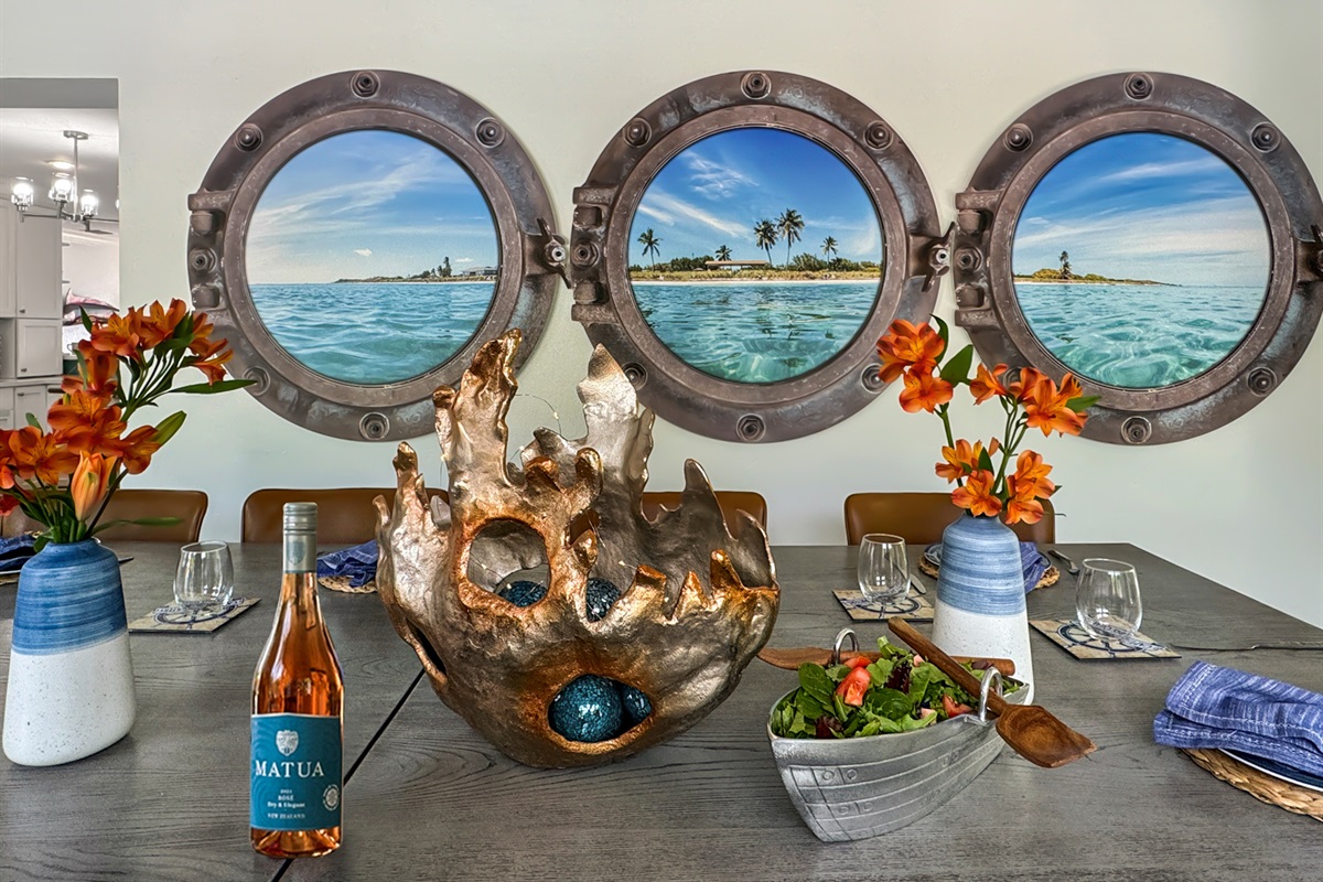 Perfect dining area for photo memories.