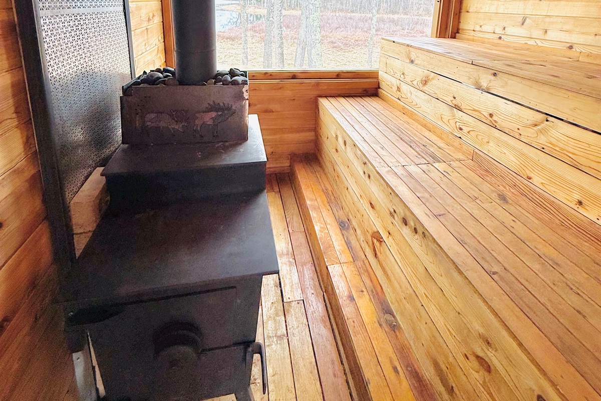 Wood burning sauna