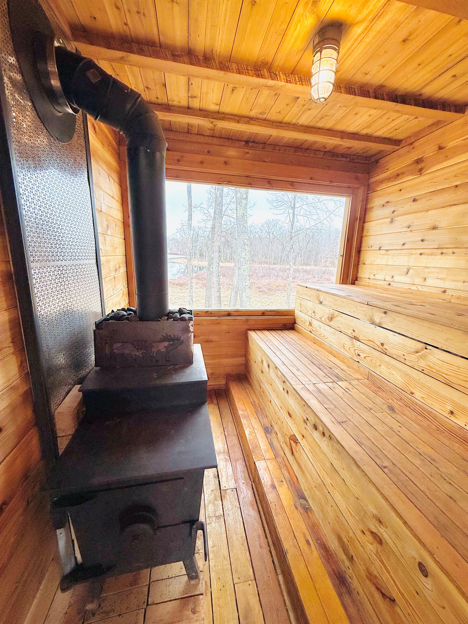 Wood burning sauna