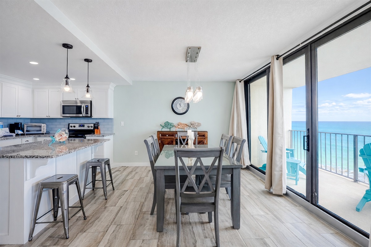 Dining table and kitchen bar