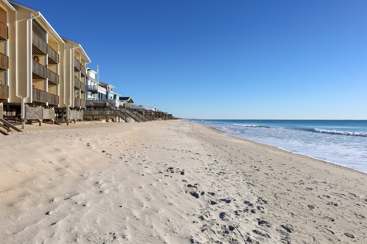 On the beach, looking north