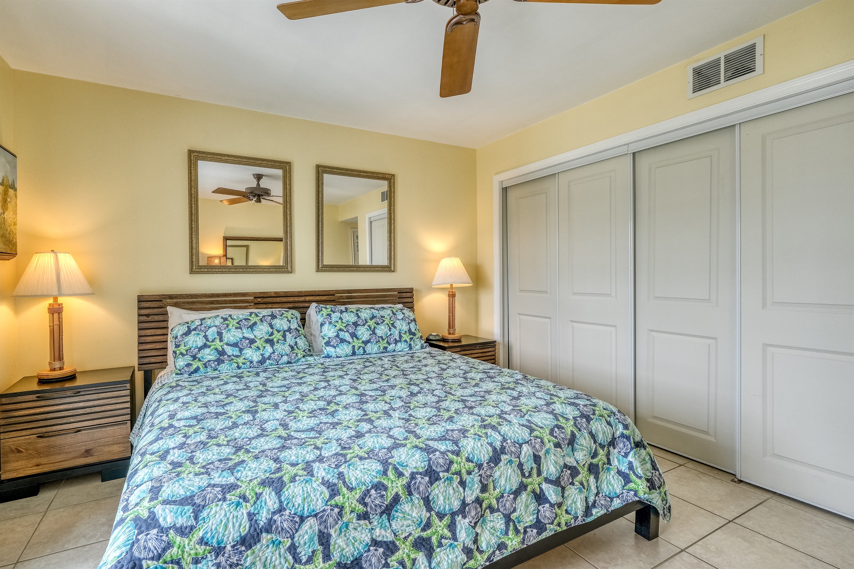 Master bedroom has a king bed