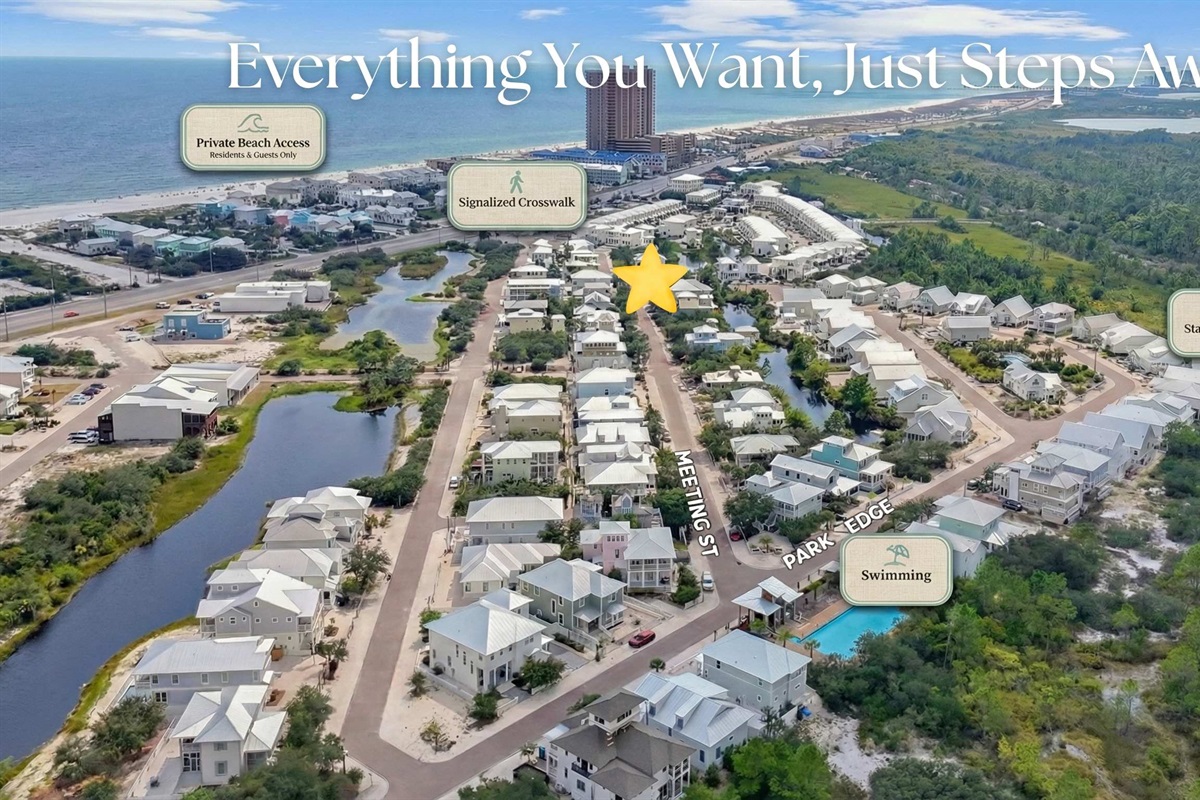 Just a short 3-5 minute walk to the beach, relax by the pool only 1 minute away, and explore the beautiful state park in just 3 minutes. Your perfect getaway is within reach! 