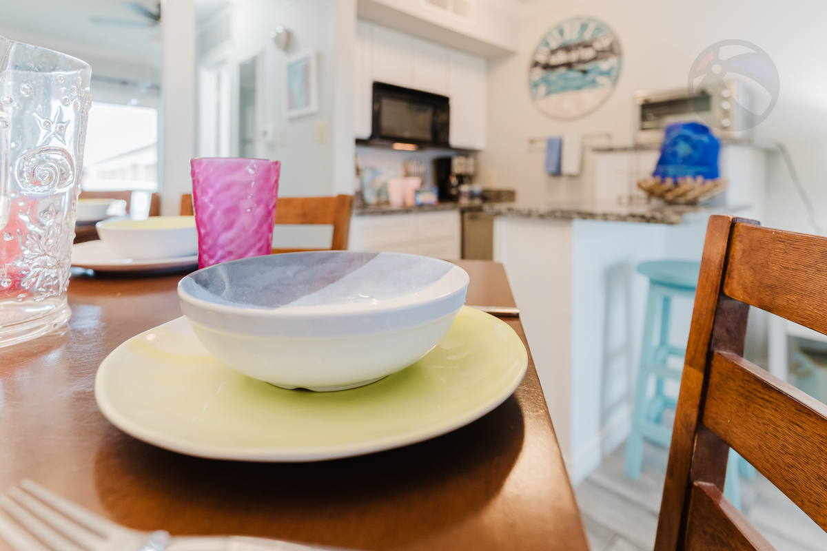 Dinnerware is abundant