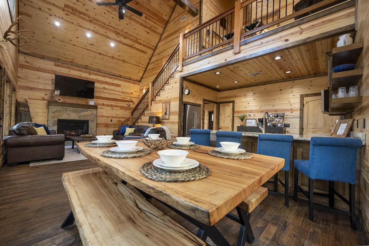 The spacious floorplan allows room for everyone.