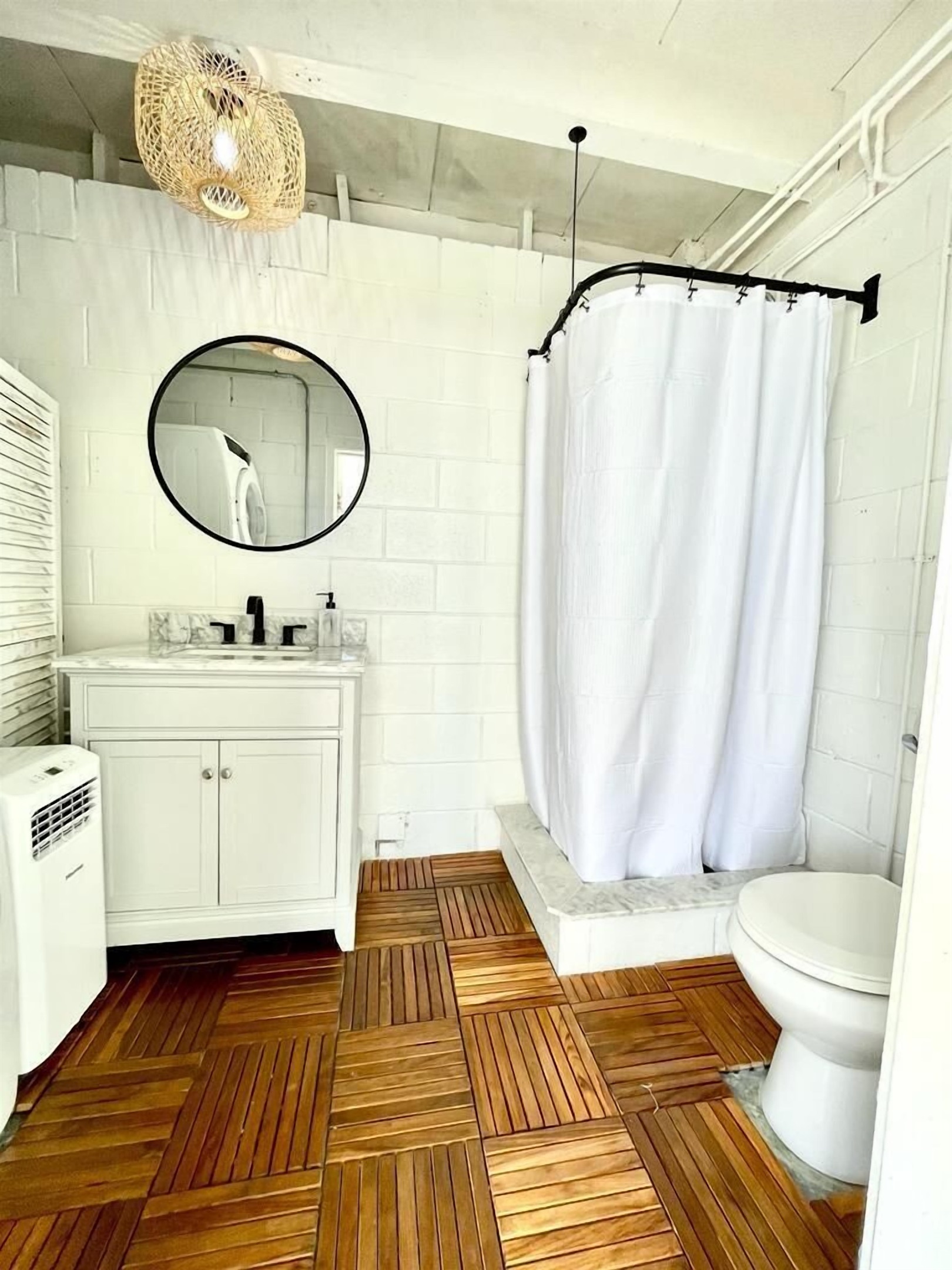 Our 'beach bathroom' as we call it, located conveniently near the patio