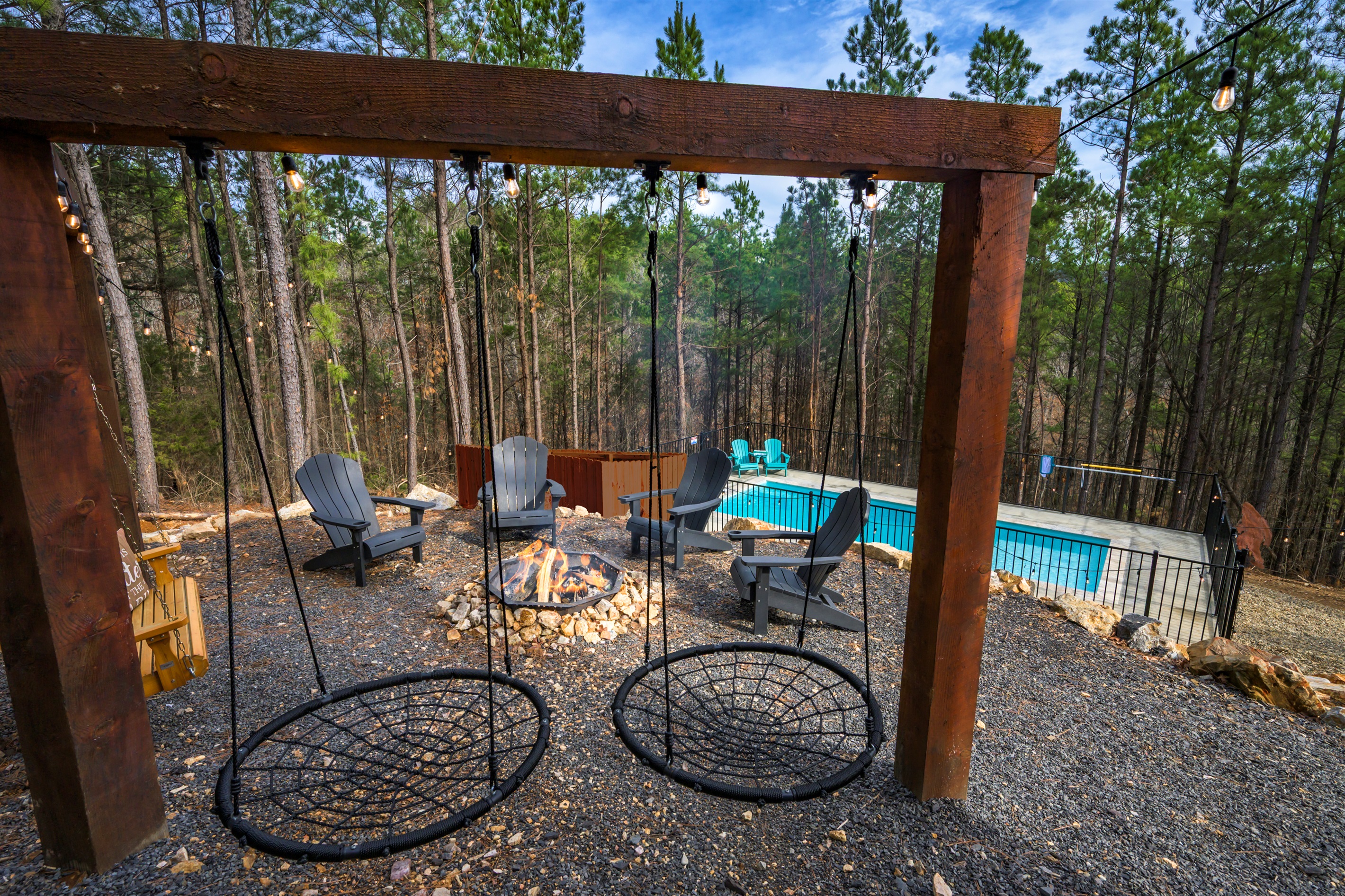 End your day by the fire, surrounded by nothing but peaceful nature