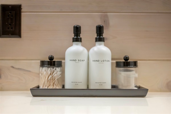 All bathrooms complete with hand lotion, soap, cue tips, and make up remover pads