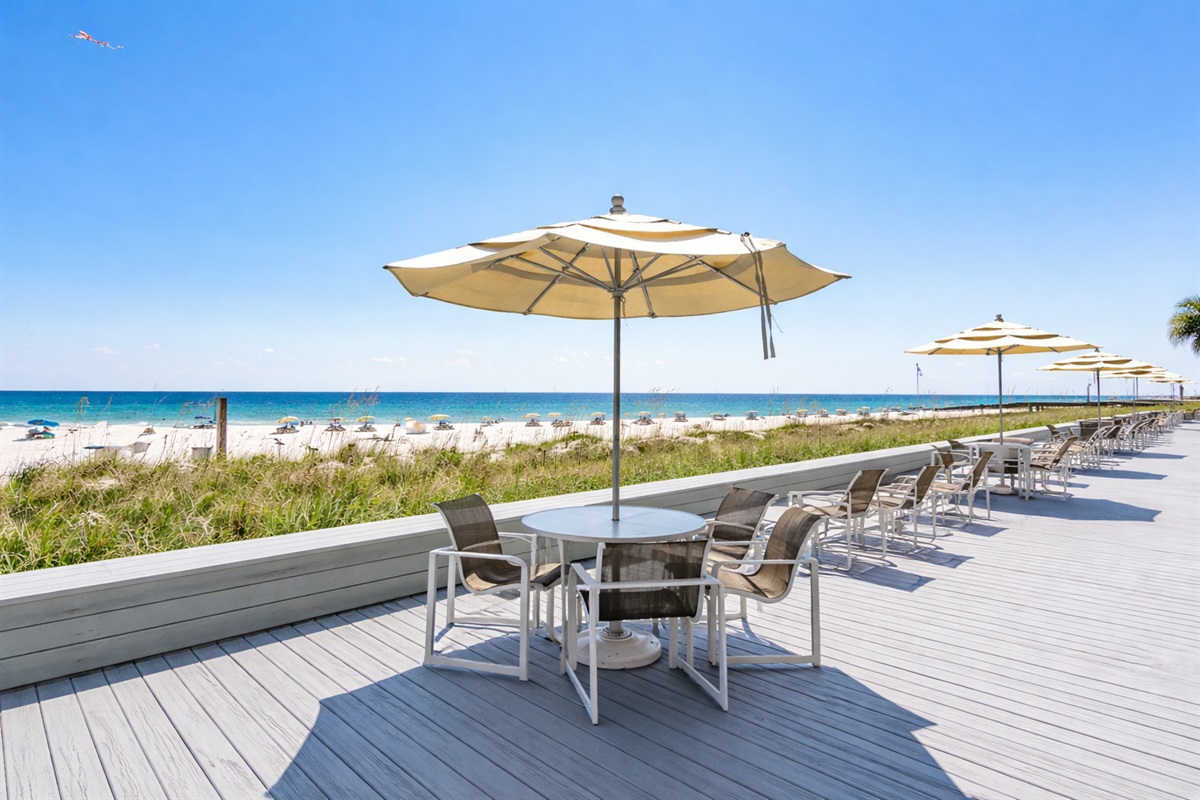 Beachside dining area