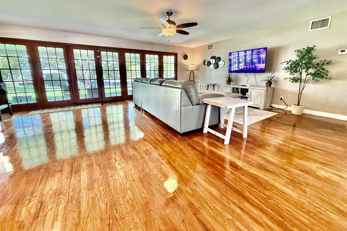 Binge your favorite series or cheer on game day from the oversized sectional, all while enjoying the ambiance of this stylish and inviting space.