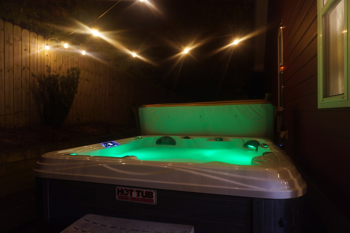 Relax in our hot tubs for a calm evening soak