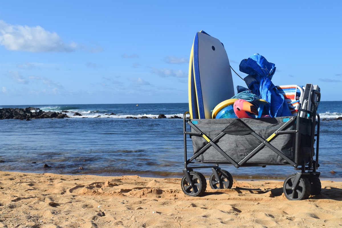 Beach gear provided; chairs, boogie boards, umbrellas, sand toys, wagon