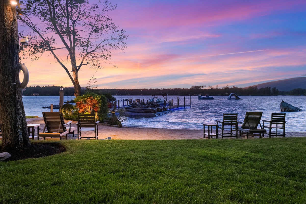 View from patio for watching sunsets and enjoying lake and mountain views