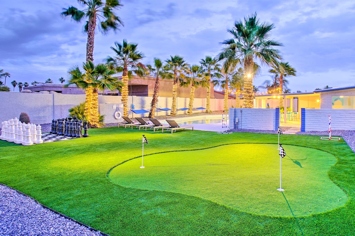 Private Backyard at Night