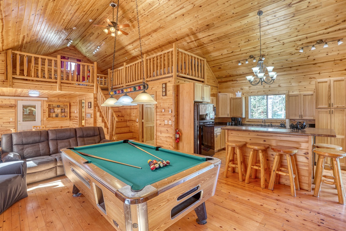 Living area with pool table