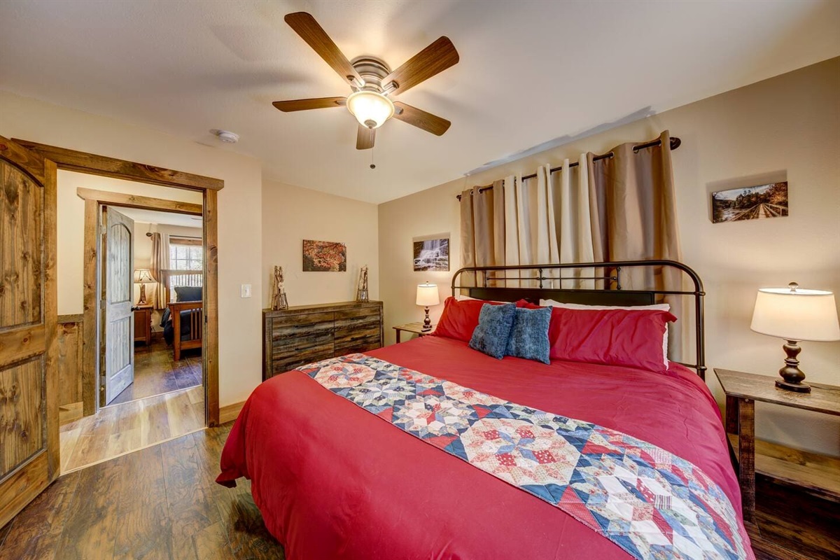 Blackout curtains in bedroom