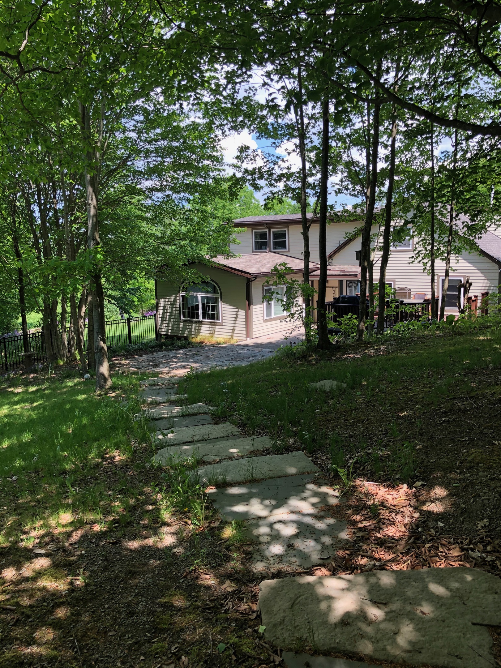 View of the house from the fire pit.