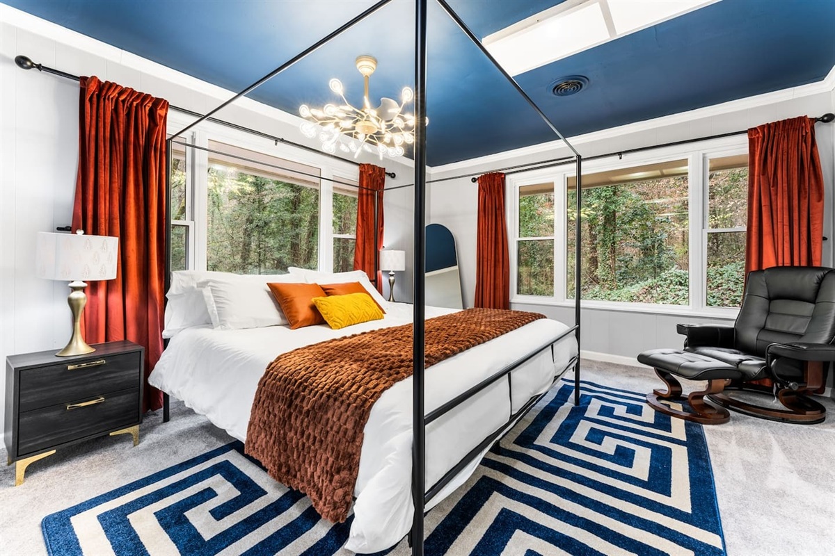 Relax in this oversized bedroom with a king bed, sofa sleeper, and private TV — great for families, couples, or extended stays.