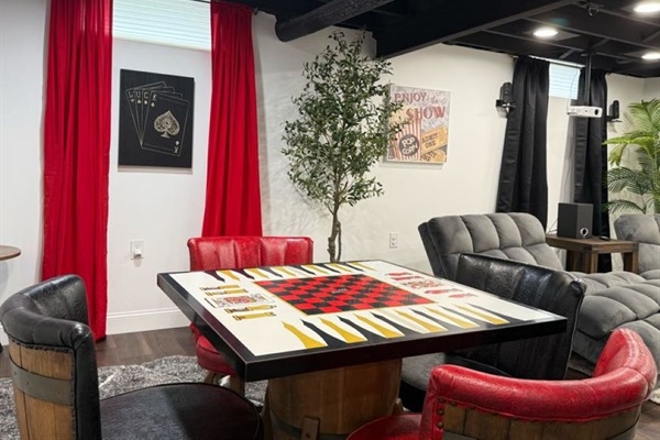 Game Table for Checkers, Chess, Backgammon or Cards