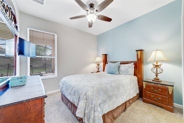 Unwind in the lower level queen size bedroom