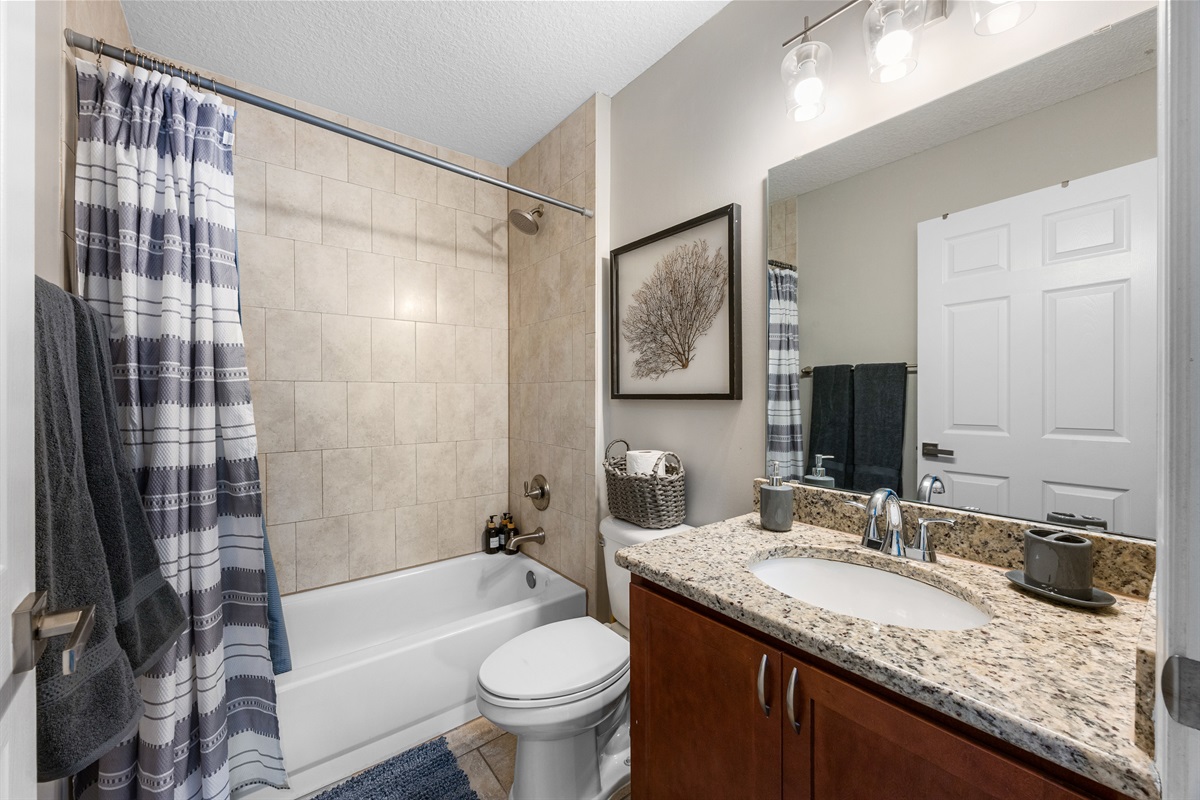 Modern bathroom with tiled shower