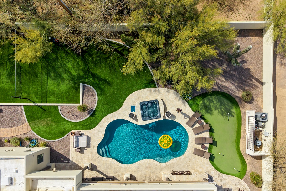 Ariel view of private pool at Cave Creek vacation home