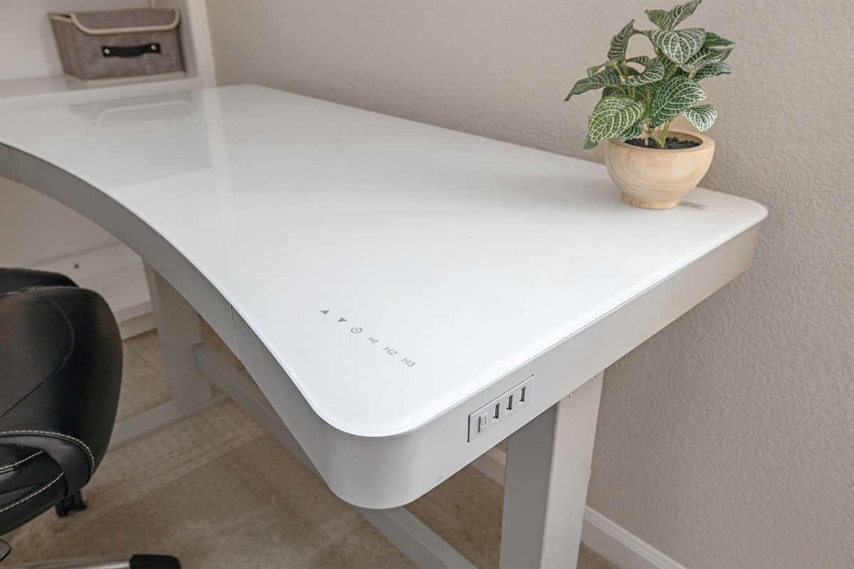 Bedroom 2 with an electrical standing desk and desk chair
