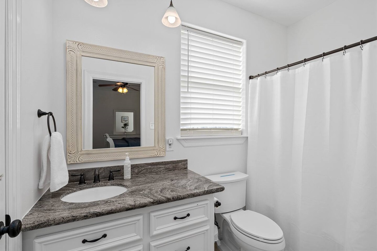 All bathrooms feature granite countertops and aesthetically pleasing finishes.