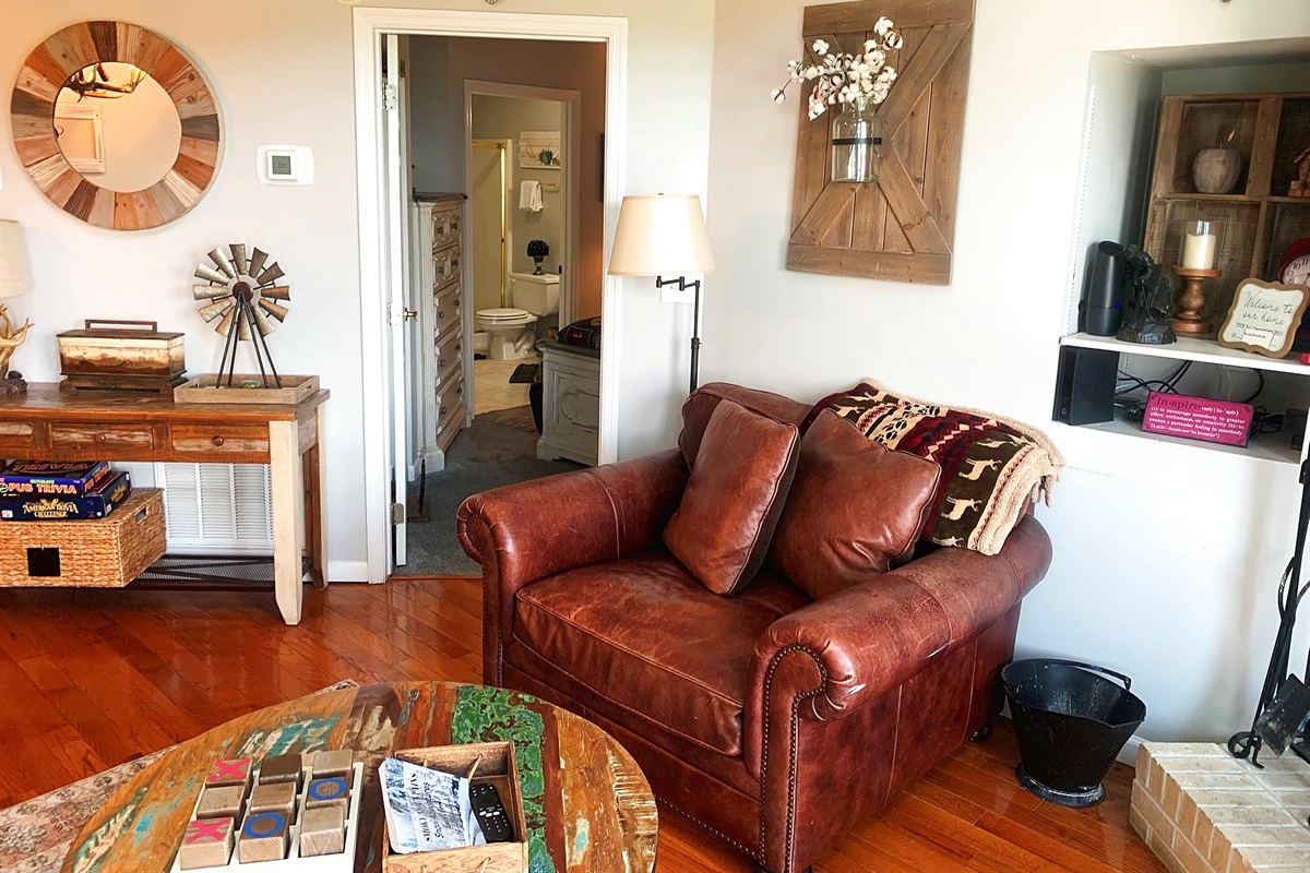 Comfortable living space for relaxing after a day in Gatlinburg.