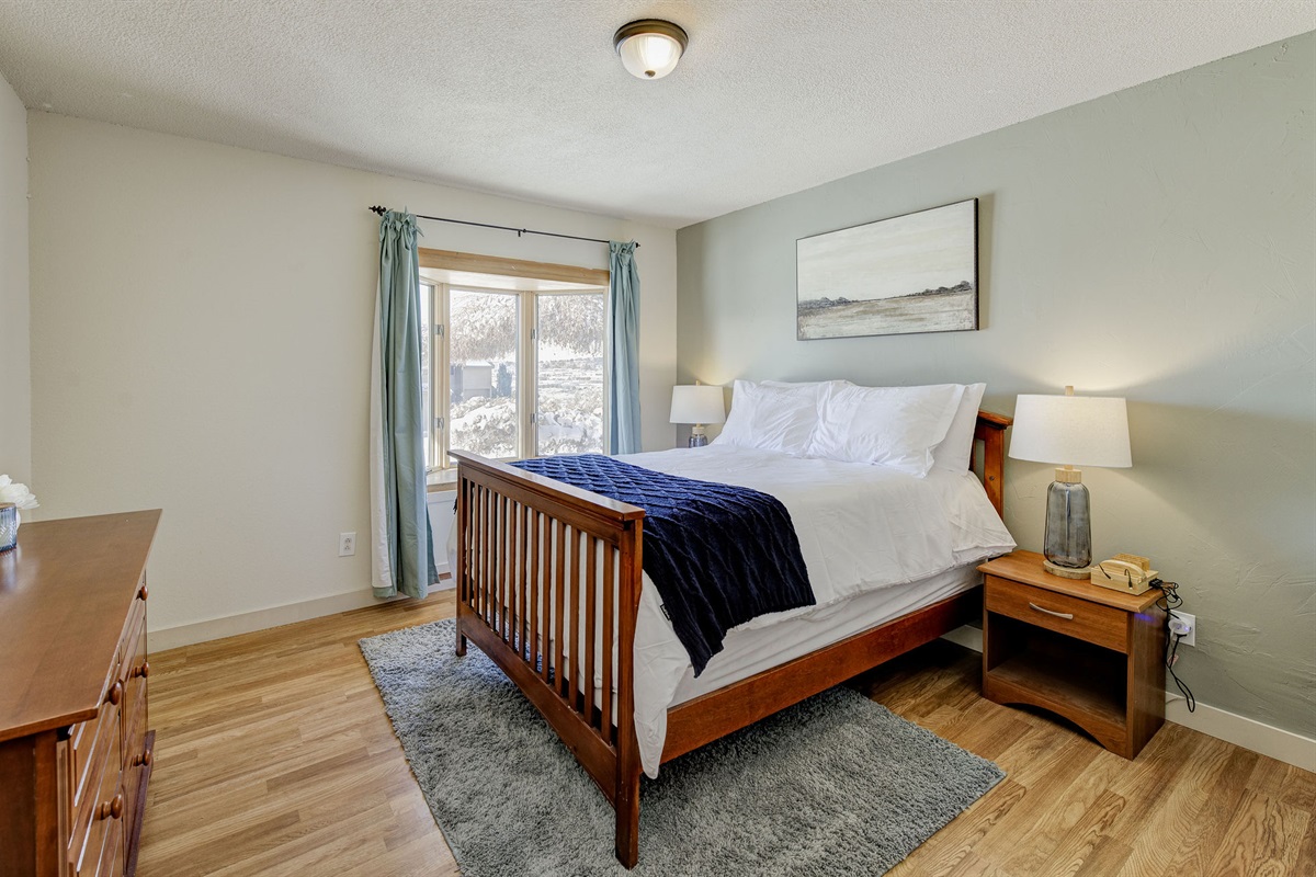Full bedroom with amazing views of the Wenatchee Valley and Cascade Mountains