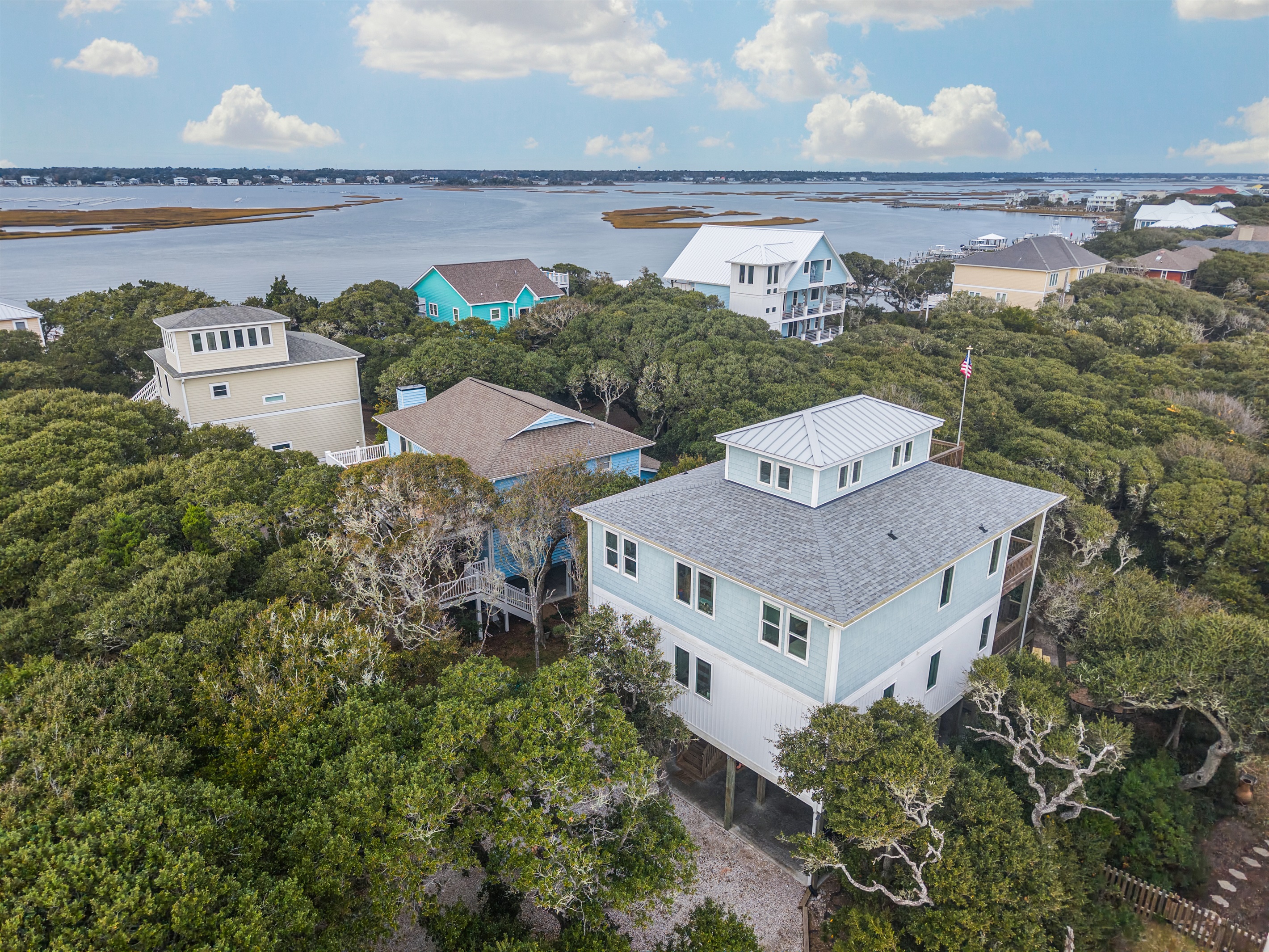 Bird’s-eye perspective showcasing the home’s beautiful setting